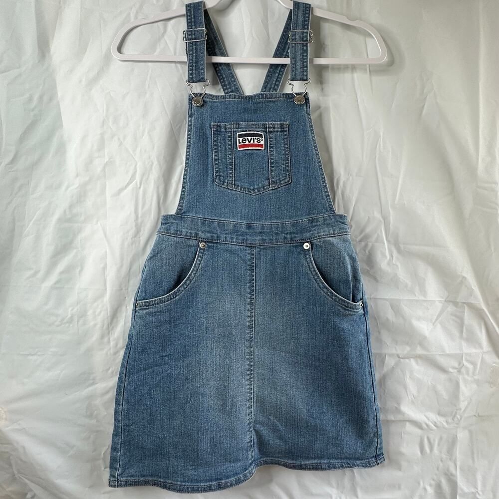Levi's Denim Overall Bib Skirt Jumper Girls Size M 10/12 Farm Country